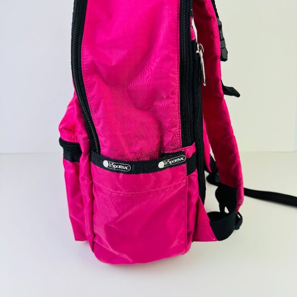 LeSportSac Logan Pop Pink Nylon Dual Compartment Adjustable Large Backpack - Picture 3 of 11